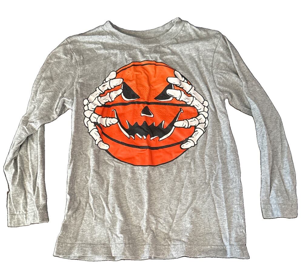 Basketball Pumpkin Halloween Skeleton Shirt size s 5/6